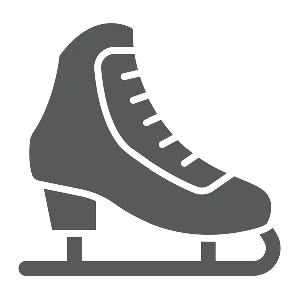 Фігурне катання на ковзанах гліф значок, активність і спорт, ковзанярський знак, векторна графіка, суцільний візерунок на білому тлі, eps 10 . — стоковий вектор