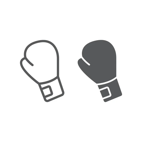 Ligne de gants de boxe et icône de glyphe, équipement et sport, signe de gant, graphiques vectoriels, un motif linéaire sur un fond blanc, eps 10 . — Image vectorielle