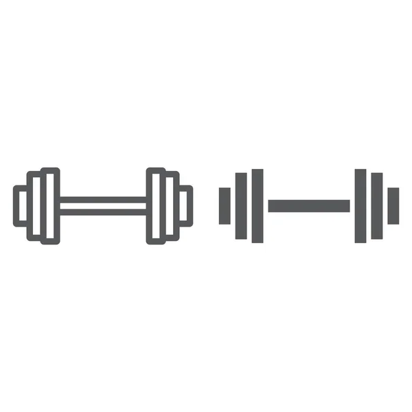 Weighlifting line and glyph icon, gym and sport, barbell sign, vector graphics, a linear pattern on a white background, eps 10. — Stock Vector