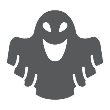 Hayalet glif simgesi, korku ve Cadılar Bayramı, poltergeist işareti, vektör grafikleri, beyaz bir arka planda eps 10 katı bir desen.