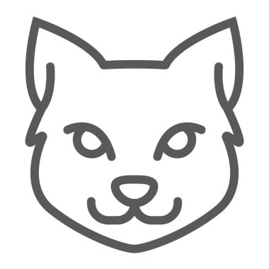 Kedi satırı simgesi, Cadılar Bayramı ve Evcil hayvan, hayvan işareti, vektör grafikleri, Doğrusal model beyaz bir arka planda eps 10.