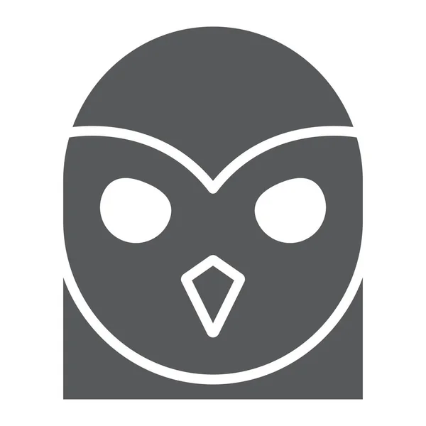 Owl glyph ikon, djur och vilda, halloween tecken, vektorgrafik, ett fast mönster på en vit bakgrund, eps 10. — Stock vektor