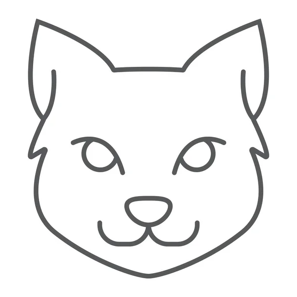 Cat tenká linie ikonu, halloween a pet, zvířecí znamení, vektory, lineární vzor na bílém podkladu, eps 10. — Stockový vektor