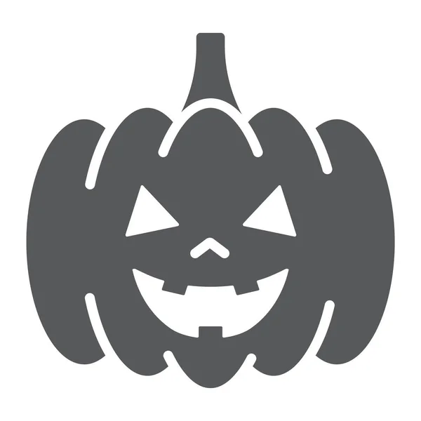 Halloween dýně glyf ikonu, podzim a dekorace, potravinářské znamení, vektorové grafiky, solidní vzor na bílém pozadí, eps 10. — Stockový vektor