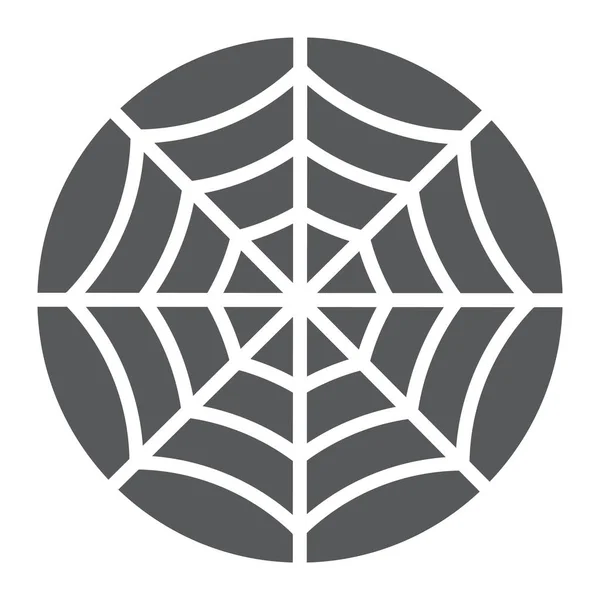 Spider Web Glifo icono, halloween y decoración, signo de telaraña, gráficos vectoriales, un patrón sólido sobre un fondo blanco, eps 10 . — Vector de stock