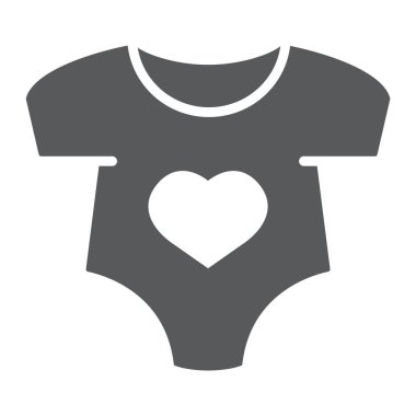 Bebek Özel glif simgesi, yeni doğan ve giyim, takım elbise işareti, vektör grafikleri, beyaz zemin üzerinde sağlam bir desen bebek.