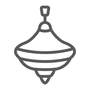 Uğultu üst satırı simgesi, oyuncak ve oyun, eğlenceyi işareti, vektör grafikleri, Doğrusal model beyaz bir arka plan üzerinde.