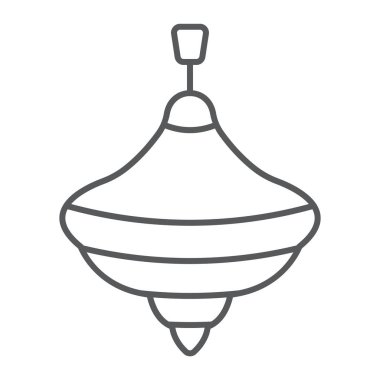 Uğultu üst ince çizgi simgesi, oyuncak ve oyun, eğlenceyi işareti, vektör grafikleri, Doğrusal model beyaz bir arka plan üzerinde.