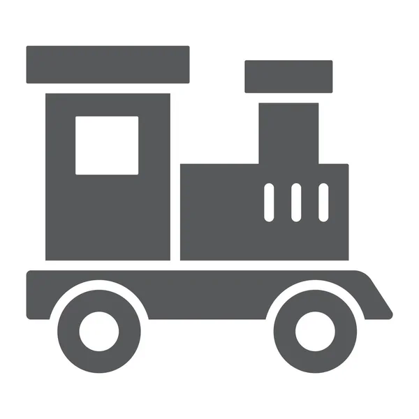 Иконка игрушечного поезда, знак ребенка и железной дороги, знак локомотива, векторная графика, прочный узор на белом фоне . — стоковый вектор