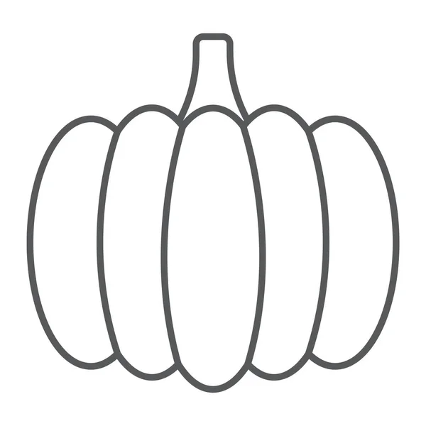 Dýňová tenká linie ikonu, zeleniny a potravin, cucurbita znamení, vektory, lineární vzor na bílém pozadí. — Stockový vektor