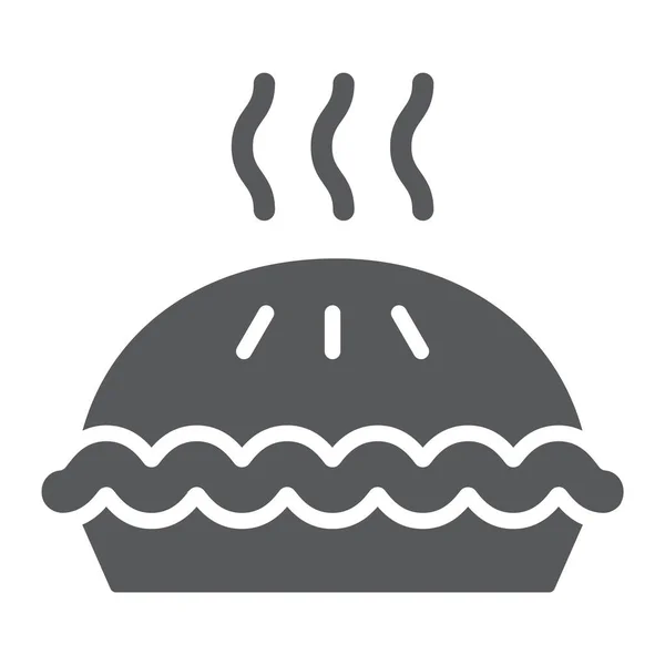 Pie glyph icon, gebäck und essen, kuchenschild, vektorgrafik, ein durchgehendes muster auf weißem hintergrund. — Stockvektor