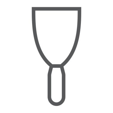 Macun bıçak satırı simgesi, aracı ve Sıyırıcı, işareti spatula, vektör grafikleri, Doğrusal model beyaz bir arka plan üzerinde.