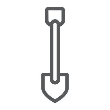 Satırı simgesi, ekipman ve araç, tarım işareti, vektör grafikleri, Doğrusal model beyaz bir arka plan üzerinde kürek.