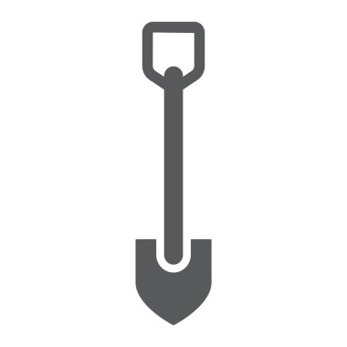 Glif simgesi, ekipman ve araç, tarım işareti, vektör grafikleri, sağlam bir desen beyaz bir arka plan üzerinde eps 10 kürek