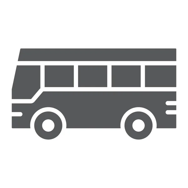 Ícone de glifo de ônibus, tráfego e público, sinal do veículo, gráficos vetoriais, um padrão sólido em um fundo branco . — Vetor de Stock