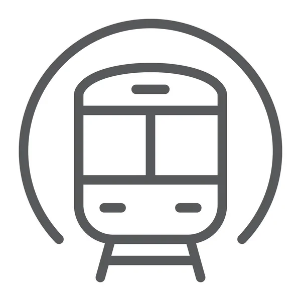 Піктограма залізничної лінії, залізниця та подорожі, знак метро, векторна графіка, лінійний візерунок на білому тлі . — стоковий вектор