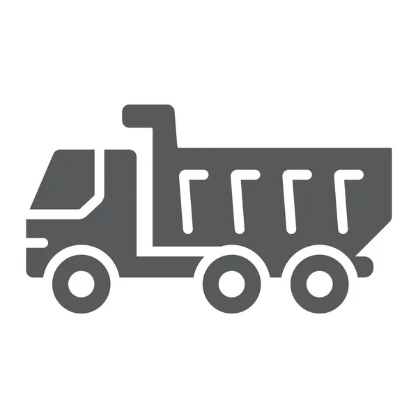 Dump truck glyph icon, vehicle and construction, car sign, vector graphics, a solid pattern on a white background. — Stock Vector