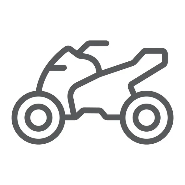 Quadbike 线图标, 自行车和极端, 亚视摩托车标志, 矢量图形, 一个白色背景的线性模式. — 图库矢量图片
