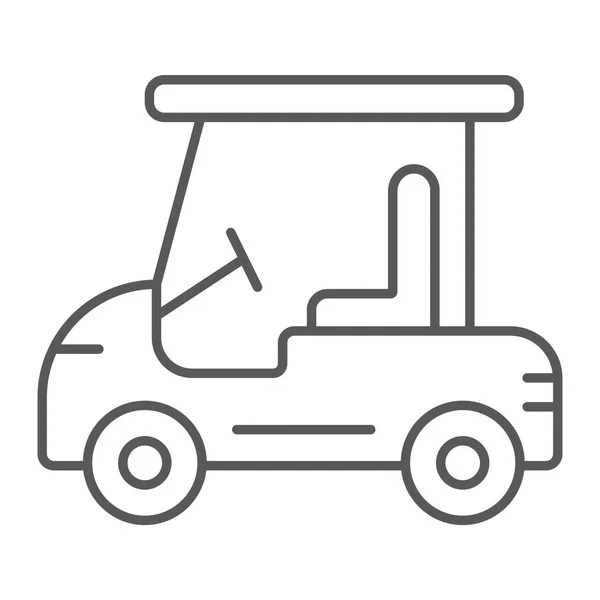 Golf coche línea delgada icono, automóvil y deporte, signo de carro, gráficos vectoriales, un patrón lineal sobre un fondo blanco . — Archivo Imágenes Vectoriales