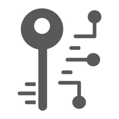 Dijital anahtar karakter simgesi, güvenliği ve emniyeti, anahtar işareti, vektör grafikleri, beyaz zemin üzerinde sağlam bir desen.