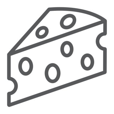 Peynir satırı simgesi, süt ve yemek, gıda işareti, vektör grafik, bir doğrusal model beyaz bir arka plan üzerinde.