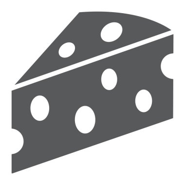 Peynir glif simgesi, süt ve yemek, gıda işareti, vektör grafikleri, beyaz zemin üzerinde sağlam bir desen.