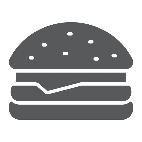Hamburger icona glifo, cibo e panetteria, fast food segno, grafica vettoriale, un modello solido su uno sfondo bianco . — Vettoriale Stock