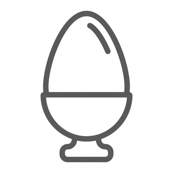 Ícone de linha de ovo cozido, comida e café da manhã, sinal de ovo de galinha, gráficos vetoriais, um padrão linear em um fundo branco . — Vetor de Stock