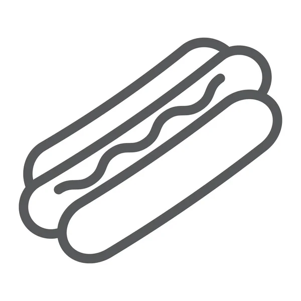 Hot dog line icône, nourriture et viande, signe de restauration rapide, graphiques vectoriels, un motif linéaire sur un fond blanc . — Image vectorielle