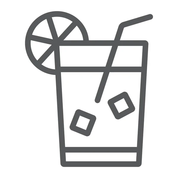 Icono de línea de limonada, bebida y bebida, signo de jugo, gráficos vectoriales, un patrón lineal sobre un fondo blanco . — Vector de stock