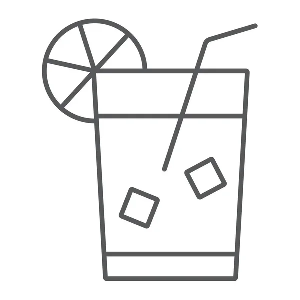 Icono Línea Delgada Limonada Bebida Bebida Signo Jugo Gráficos Vectoriales — Vector de stock