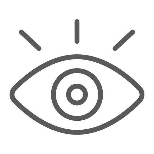 Icono de línea de monitoreo, seguridad y ojo, signo de visión, gráficos vectoriales, un patrón lineal sobre un fondo blanco . — Vector de stock