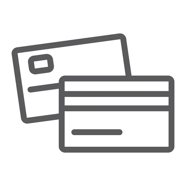 Σύρετε το εικονίδιο γραμμή πιστωτική κάρτα, Τράπεζα και συναλλαγή, πληρωμή σημάδι, διανυσματικά γραφικά, ένα γραμμικό σε λευκό φόντο. — Διανυσματικό Αρχείο