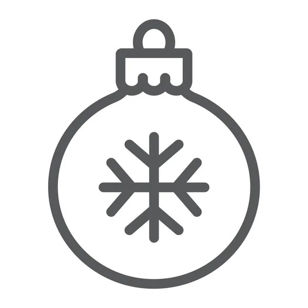 Karácsonyfa labda sor ikon, karácsony és dekoráció, csecsebecse jel, vektorgrafikus, lineáris szerkezet egy fehér háttér. — Stock Vector
