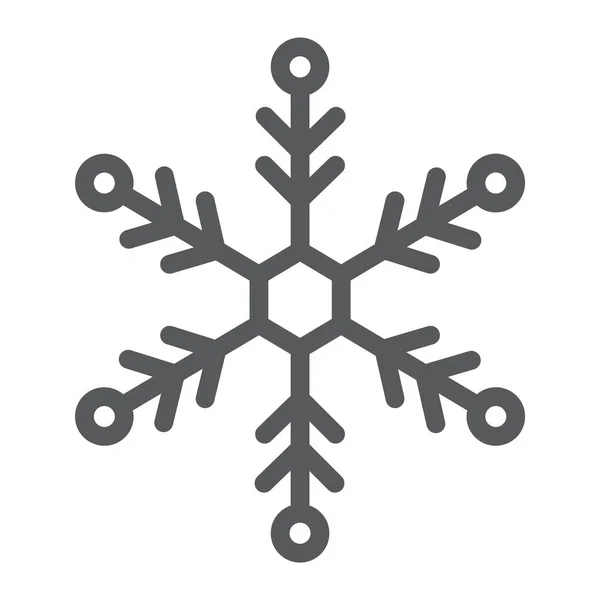 Snowflake line icon, neve e inverno, sinal de geada, gráficos vetoriais, um padrão linear em um fundo branco . — Vetor de Stock