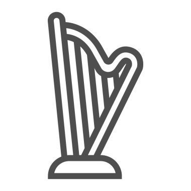 ARP satırı simgesi, müzik ve vektör grafikleri, Doğrusal model beyaz bir arka plan üzerinde Antik, araç işareti,.