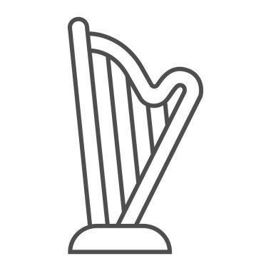 ARP ince çizgi simgesi, müzik ve vektör grafikleri, Doğrusal model beyaz bir arka plan üzerinde Antik, araç işareti,.