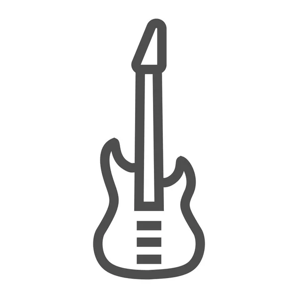 Bassgitarrenzeilensymbol, Musik und Saite, Instrumentenzeichen, Vektorgrafik, ein lineares Muster auf weißem Hintergrund. — Stockvektor