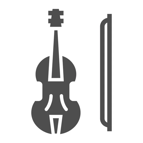 Skrzypce glifów ikona, Muzyczny instrument, znak viola wektor grafika, wzór stałych na białym tle i. — Wektor stockowy