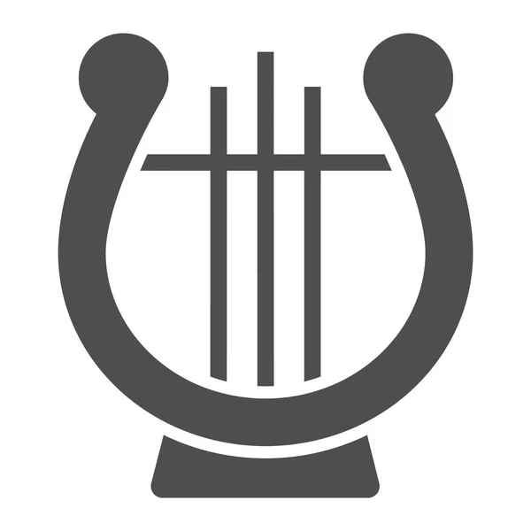 Lyre glifów ikona, musicalu i starożytne, znak harfa, wektor grafika, wzór stałych na białym tle. — Wektor stockowy