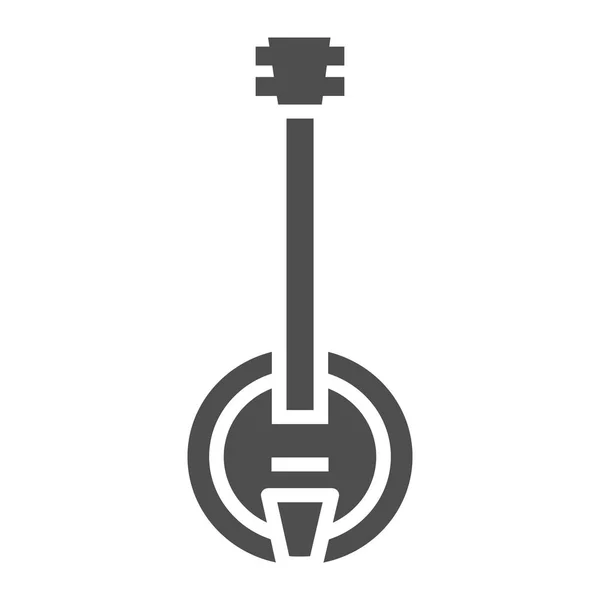 Ícone de glifo do banjo, música e país, sinal de instrumento, gráficos vetoriais, um padrão sólido em um fundo branco . —  Vetores de Stock
