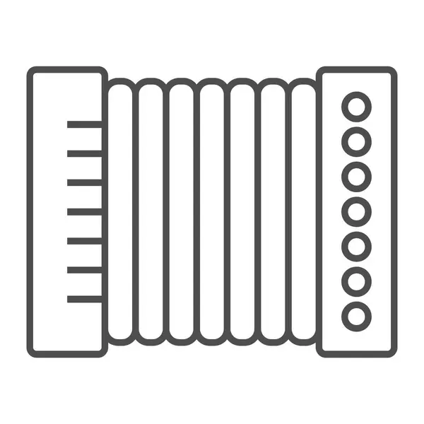 Akkordeon-Ikone, Musikinstrument, Mundharmonika-Zeichen, Vektorgrafik, ein lineares Muster auf weißem Hintergrund. — Stockvektor