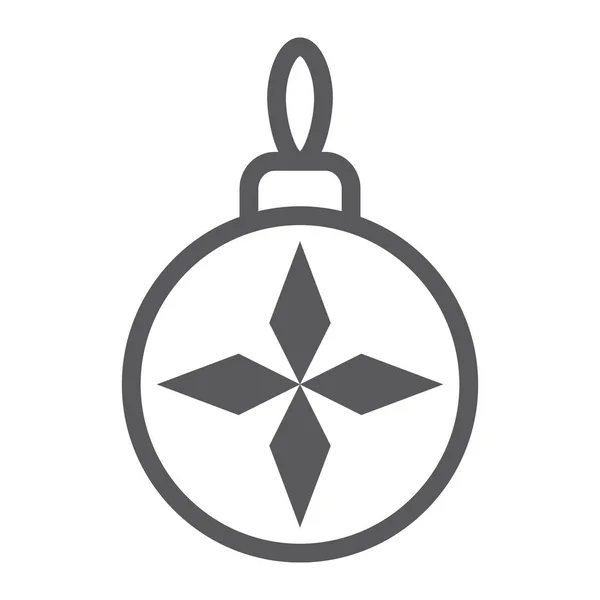 Kerstboom bal lijn pictogram, xmas en decoratie, bauble teken, vector graphics, een lineair patroon op een witte achtergrond, eps 10. — Stockvector