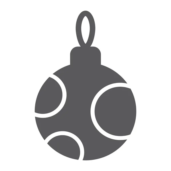 Christbaumkugel Glyphen-Symbol, Weihnachten und Dekoration, Christbaumkugel-Zeichen, Vektorgrafik, ein durchgehendes Muster auf weißem Hintergrund — Stockvektor