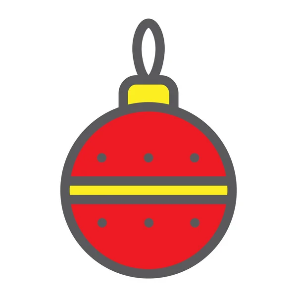 Рождественский шар заполнены контур значок, Xmas и украшения, безделушки знак, векторная графика, красочный линейный узор на белом фоне, EPS 10 . — стоковый вектор