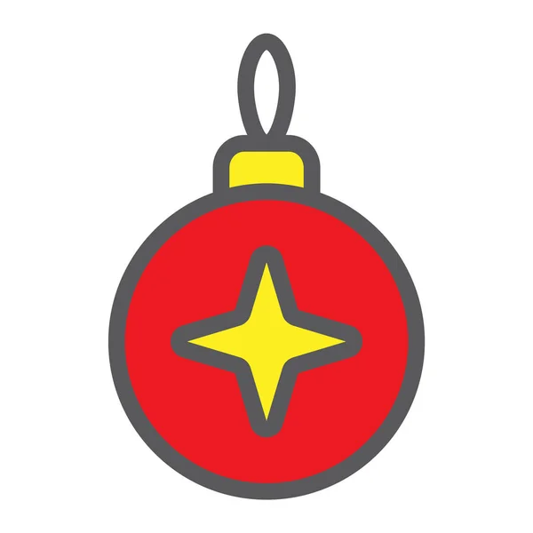 Icône de contour remplie de boules de Noël, Noël et décoration, signe de boule, graphiques vectoriels, un motif linéaire coloré sur un fond blanc, eps 10 . — Image vectorielle