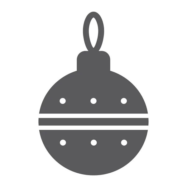 Christbaumkugel Glyphen-Symbol, Weihnachten und Dekoration, Christbaumkugel-Zeichen, Vektorgrafik, ein durchgehendes Muster auf weißem Hintergrund — Stockvektor