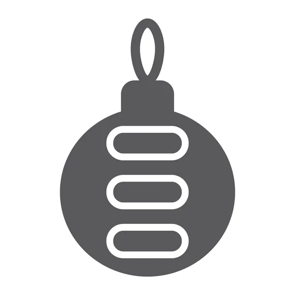Символ шара рождественской елки, Xmas и украшения, знак безделушки, векторная графика, сплошной узор на белом фоне — стоковый вектор
