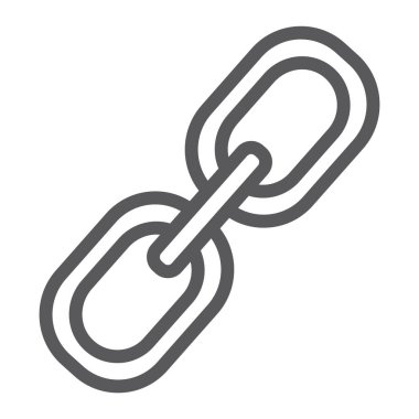 Satırı simgesi, bağlantı bağlantı ve eklemek, işareti, vektör grafikleri, Doğrusal model beyaz bir arka plan üzerinde zincir.