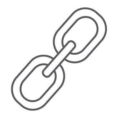 İnce çizgi simgesi, bağlantı bağlantı ve eklemek, işareti, vektör grafikleri, Doğrusal model beyaz bir arka plan üzerinde zincir.